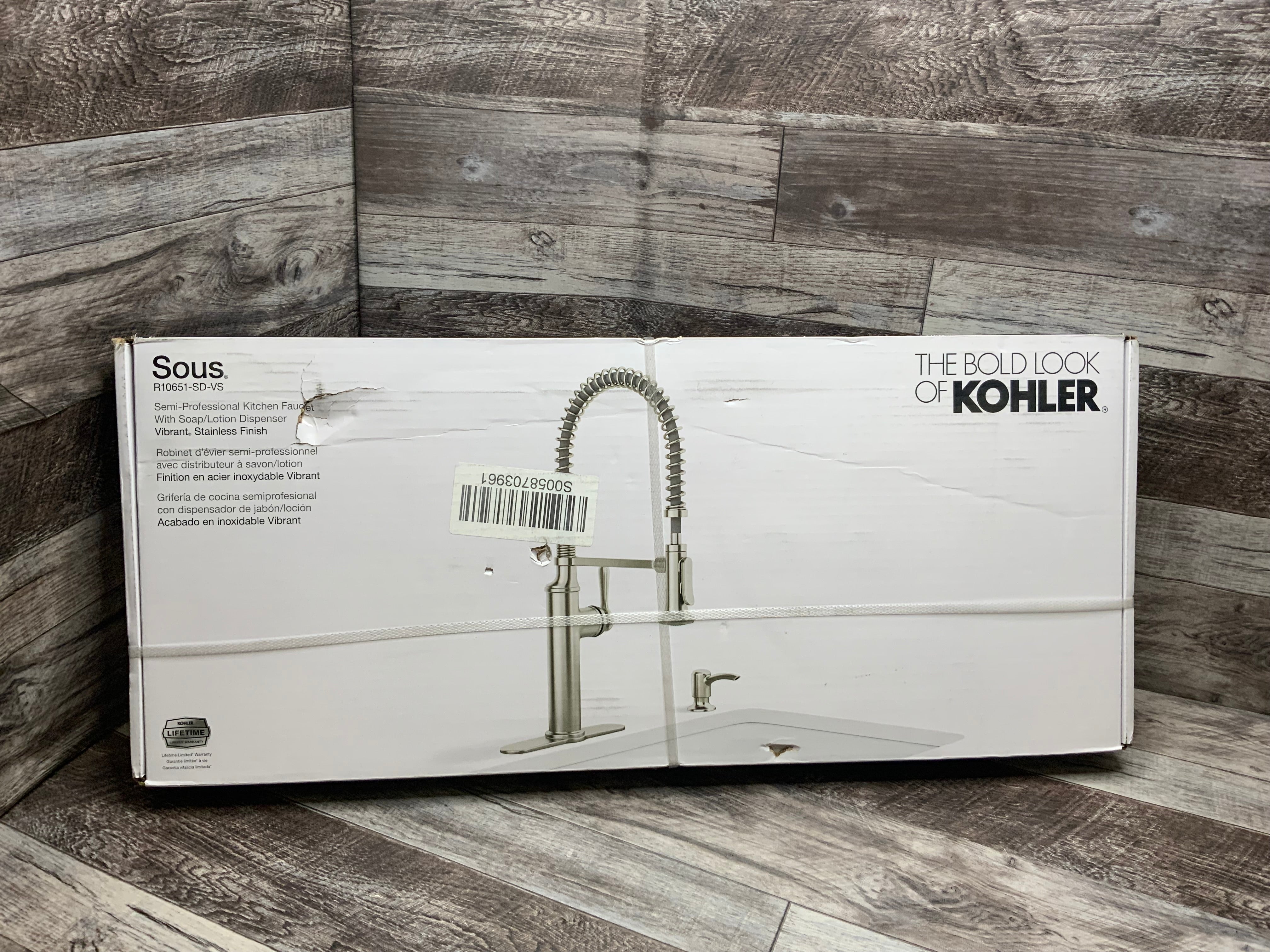 Kohler K-R10651-SD-VS Sous Kitchen Sink Faucet, Vibrant Stainless (8190621253870)